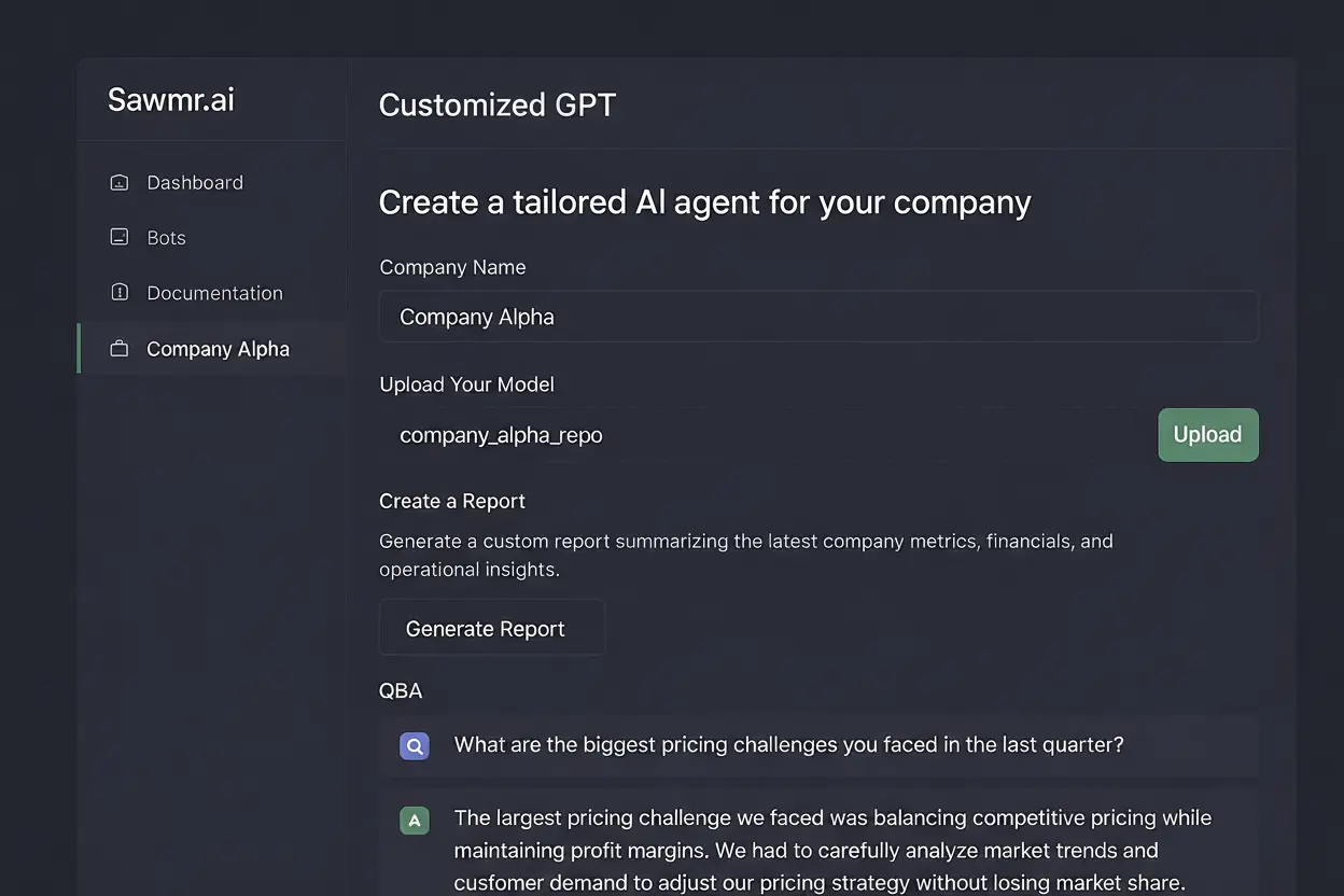 Customized GPT Agent interface showing AI-powered customization features