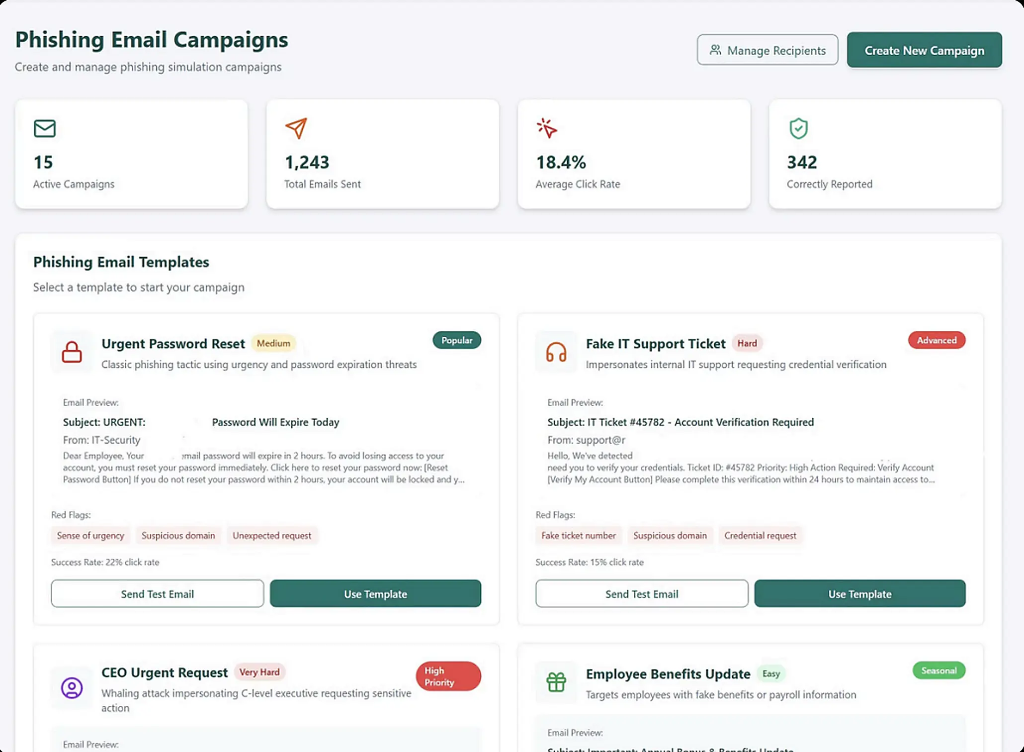 Cyber Awareness AI Agent interface showing awareness dashboard, AI assistant, and phishing campaigns - Image 3